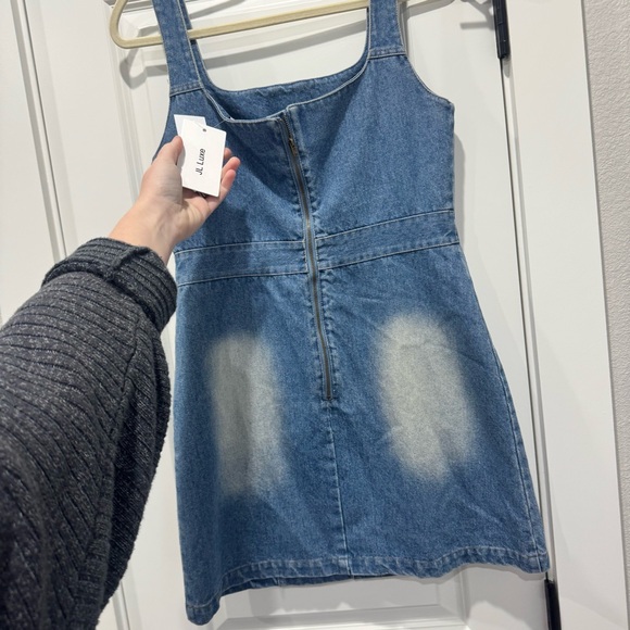 New JLuxLabel Bloomingdale’s Denim Mini Dress Sz L - Picture 4 of 4